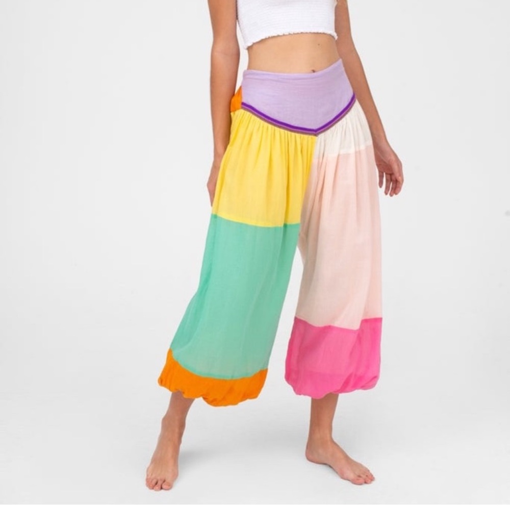 Rainbow Pitusa pants patchwork Aladdin L